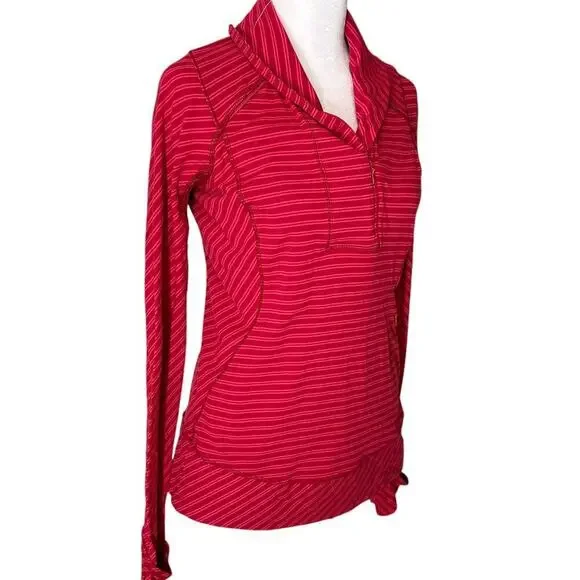 Lululemon Think Fast Pullover cranberry sweatshirt hoodie sweater size 8 - Picture 3 of 12